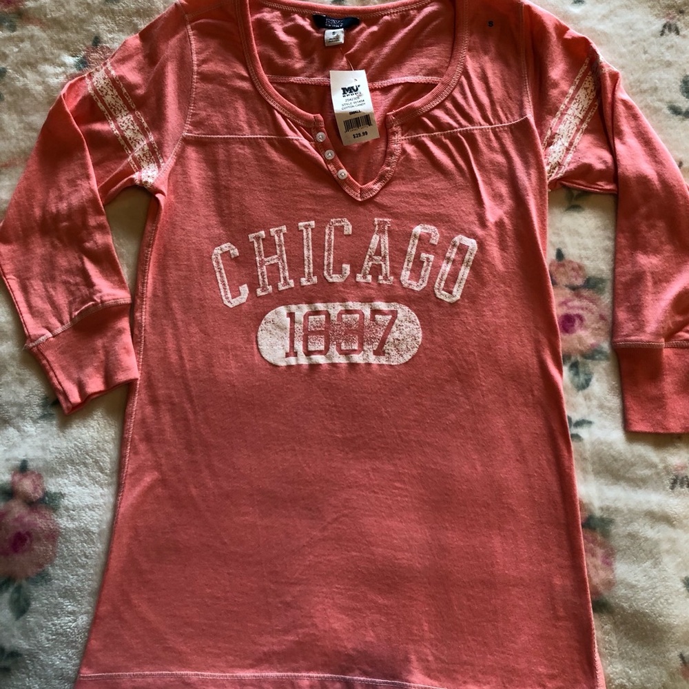 NWT MV Sport 3/4 Sleeve Coral T-Shirt